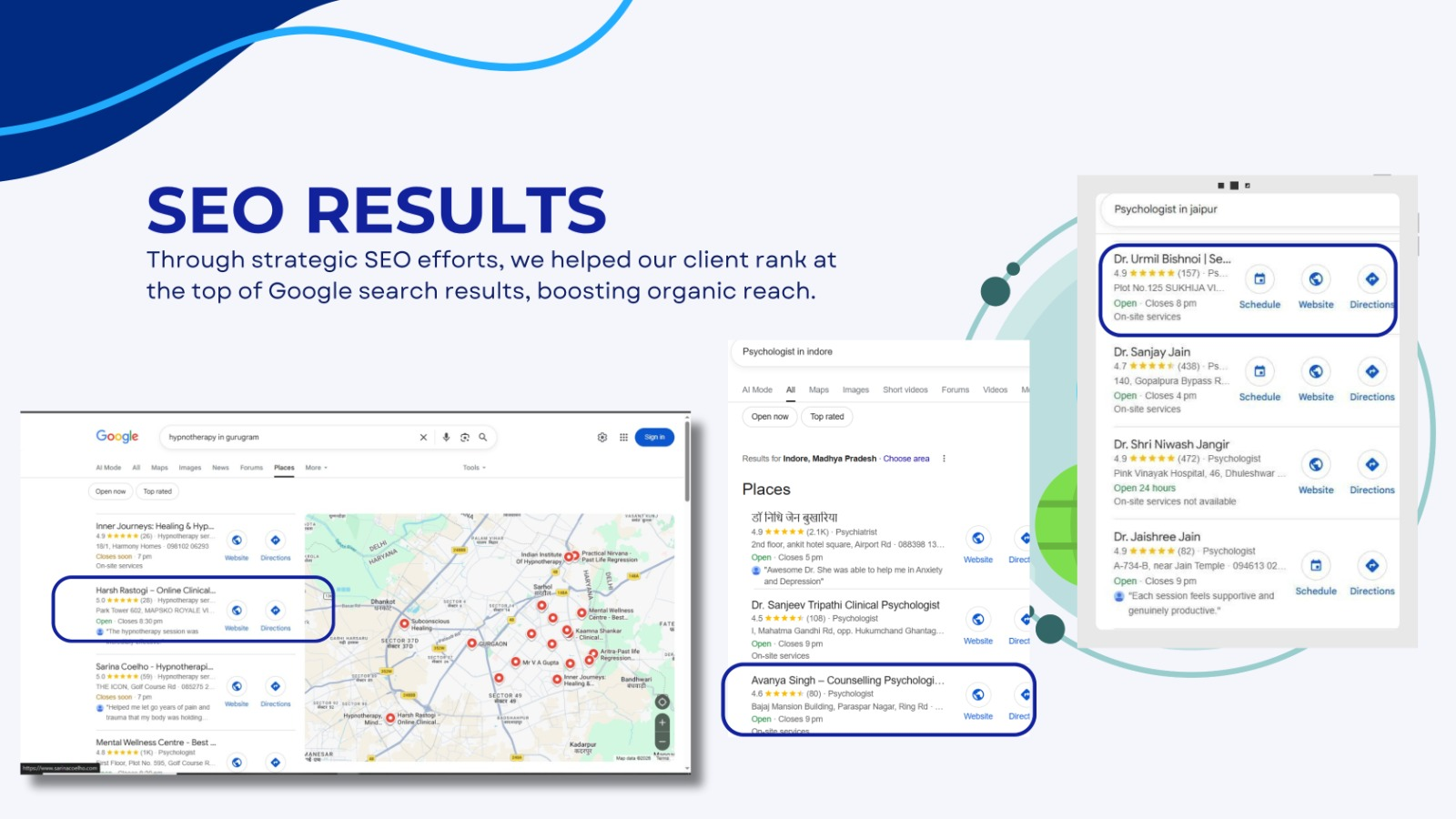 SEO results showcase
